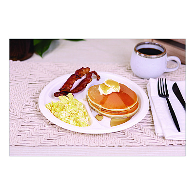 SCT ChampWare Molded Fiber Tableware, 3-Compartment Plate, 10" dia, White, 125/Sleeve, 4 Sleeves/Carton (18163WPF)