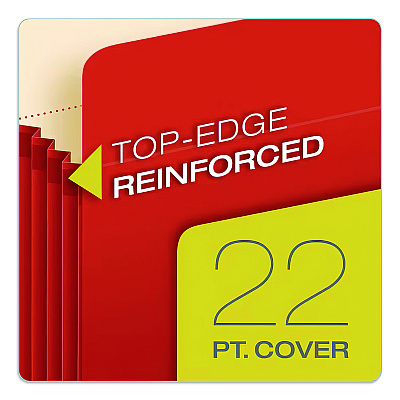 Pendaflex Heavy Duty Reinforced File Pocket, 3.5" Expansion, Letter Size, Randomly Assorted Colors, 5/Box (1524E5ASST)