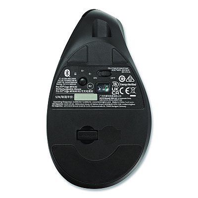 Kensington Pro Fit Ergo MY630 EQ Rechargeable Mouse, 2.4 GHz/30 ft Wireless Range, Right Hand Use, Black (72484)