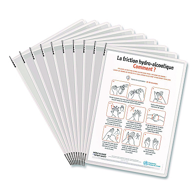 Tarifold Antimicrobial Pivoting Pockets, 1 Section, White, 10/Pack (PA020)