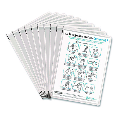 Tarifold Antimicrobial Pivoting Pockets, 1 Section, White, 10/Pack (PA020)