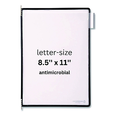 Tarifold Antimicrobial Pivoting Pockets, 1 Section, Black, 10/Pack (PA070)