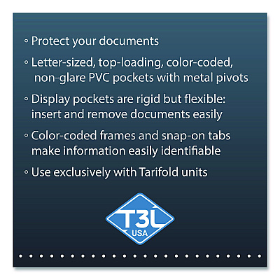 Tarifold Antimicrobial Pivoting Pockets, 1 Section, Assorted Colors, 10/Pack (PA090)