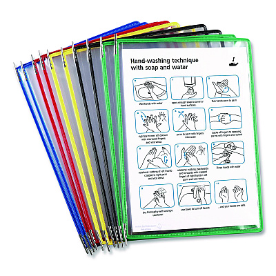 Tarifold Antimicrobial Pivoting Pockets, 1 Section, Assorted Colors, 10/Pack (PA090)