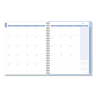 Cambridge Dewdrop Academic Weekly Monthly Planner, Watercolor Floral, Blue/Gray/Purple Cover, 12-Month (July to June): 2025 to 2026 (1742905A)