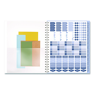 Cambridge Dewdrop Academic Weekly Monthly Planner, Watercolor Floral, Blue/Gray/Purple Cover, 12-Month (July to June): 2025 to 2026 (1742905A)