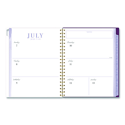 Cambridge Leah Bisch Petite Floral Academic Weekly Monthly Planner, 11 x 8.5, Purple/Green Cover, 12-Month (July to June): 2025 to 2026 (LB38905A)