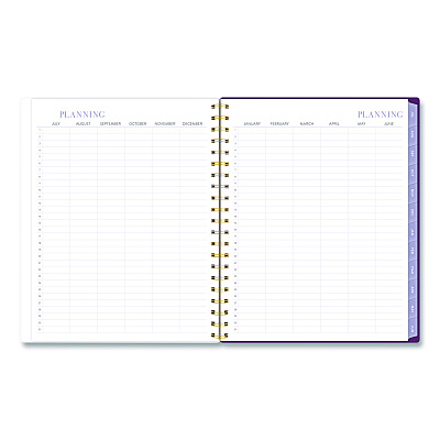 Cambridge Leah Bisch Petite Floral Academic Weekly Monthly Planner, 11 x 8.5, Purple/Green Cover, 12-Month (July to June): 2025 to 2026 (LB38905A)
