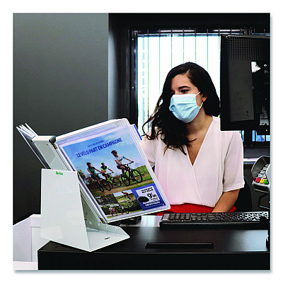 Tarifold Antimicrobial Desktop Reference and Display System, 10 Panels with White Borders, White Base (DA221)
