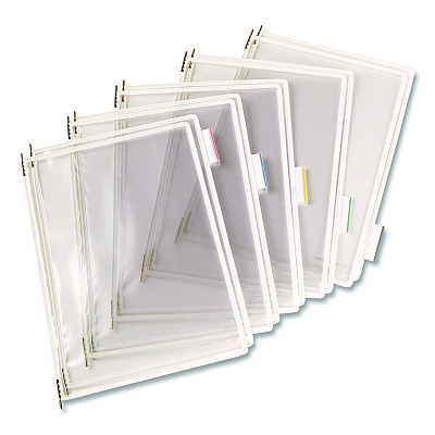 Tarifold Antimicrobial Desktop Reference and Display System, 10 Panels with White Borders, White Base (DA221)