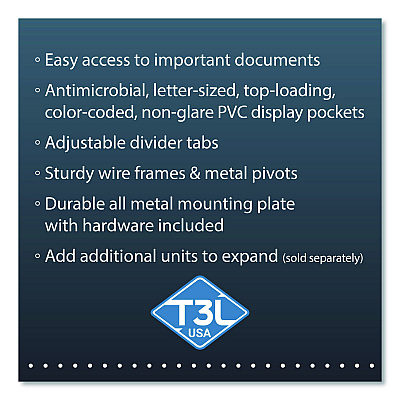 Tarifold Antimicrobial Desktop Reference and Display System, 10 Panels with Assorted Borders, White Base (DA291)