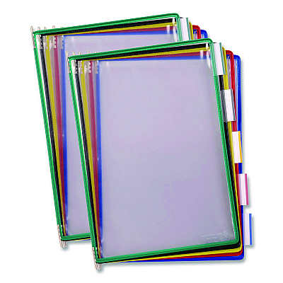 Tarifold Antimicrobial Desktop Reference and Display System, 10 Panels with Assorted Borders, White Base (DA291)