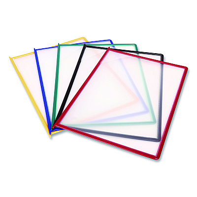 Tarifold Easy-Load Wall Display Unit, 10 Panels with Assorted Borders, White Base (EZW791)