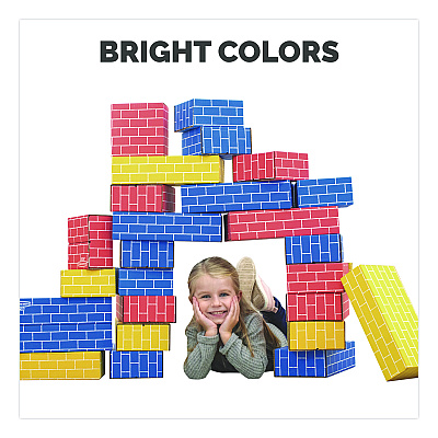 Bankers Box At Play Cardboard Building Block, 32-ECT Corrugated Board, Assorted Sizes and Colors, 20/Pack (1230802)