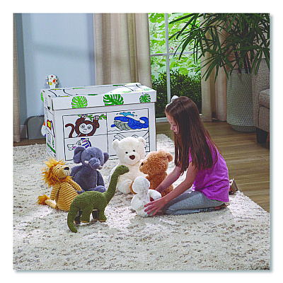 Bankers Box At Play Color in Toy Box, Animal Design, 1 Section, 39.27 gal, 5.25 Cu Ft, 28" x 18" x 18", White/Black (1231701)