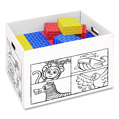 Bankers Box At Play Color in Toy Box, Animal Design, 1 Section, 39.27 gal, 5.25 Cu Ft, 28" x 18" x 18", White/Black (1231701)