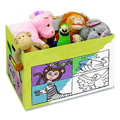 Bankers Box At Play Color in Toy Box, Animal Design, 1 Section, 39.27 gal, 5.25 Cu Ft, 28" x 18" x 18", White/Black (1231701)