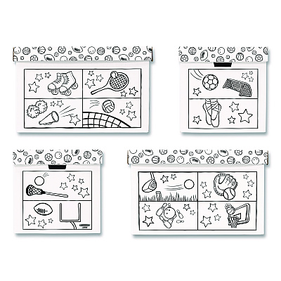Bankers Box At Play Color in Toy Box, Sports Design, 1 Section, 39.27 gal, 5.25 cu ft, 28" x 18" x 18", White/Black (1231601)