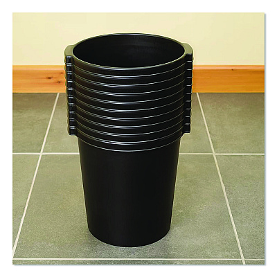 Tarifold Re-solution Commerical Waste Paper Bin, 4.5 gal, Plastic, Black, 10/Pack (2292860990)