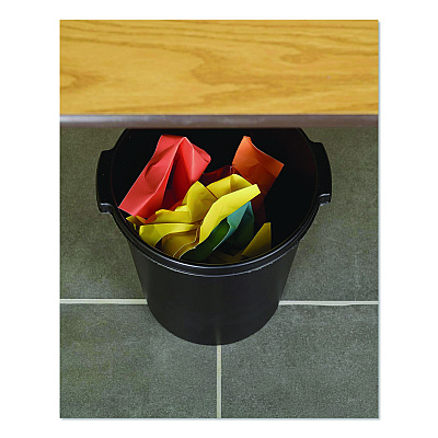 Tarifold Re-solution Commerical Waste Paper Bin, 4.5 gal, Plastic, Black, 10/Pack (2292860990)