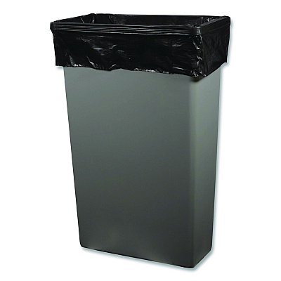 Heritage High-Density Waste Can Liners, 33 gal, 16 mic, 33 x 40, Black, Roll, 250/Carton (Z6640VKR01)