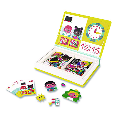 Janod Magneti'books, Learn To Tell Time, Grades Pre-K to 3, 91 Pieces (J02724)