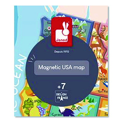 Janod Cardboard United States Map Puzzle, Grades 2 to 7, 48 Pieces (J05487)