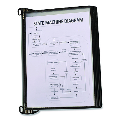 Tarifold PRO Series Magnetic Wall Reference System, 5 Panels with Black Borders, Black Base (TP920306)
