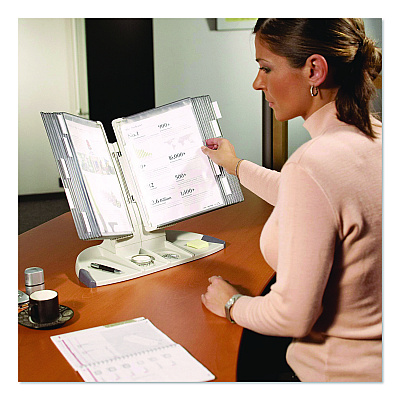 Tarifold Expansion Set for TD271 Desktop Reference System, 10 Panels with Gray Borders, Gray Base (TE271)