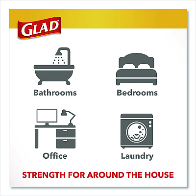 Glad Small Twist-Tie Trash Bags, 4 gal, 0.74 mil, 23 x 21.63, White, 30/Box (78817EA)