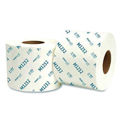Morcon Tissue Morsoft Controlled Bath Tissue, Septic Safe, 1-Ply, White, 1,200 Sheets/Roll, 48 Rolls/Carton (M1232)