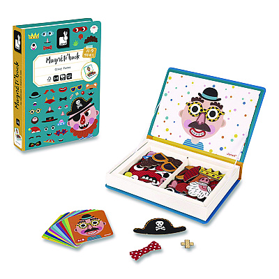 Janod Magneti'books, Boy's Crazy Faces, Ages 3 to 8, 40 Pieces (J02716)