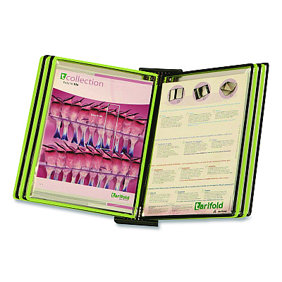 Tarifold Black Line Wall Reference System, 10 Panels with Black, Green Borders, Black Base (WBL291)