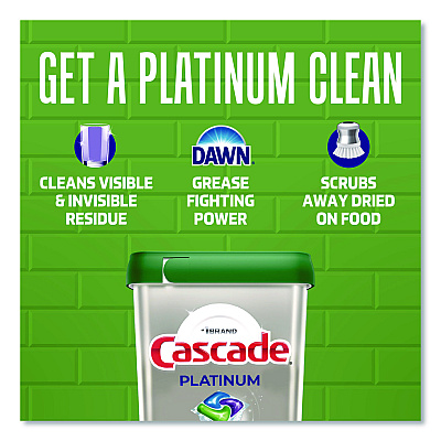 Cascade ActionPacs, Fresh Scent, 31.8 oz, 59 Pacs/Tub, 3 Tubs/Carton (15534CT)