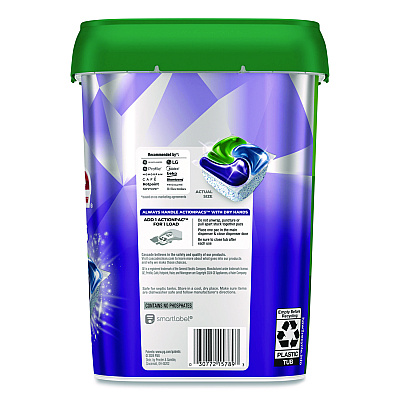 Cascade Platinum Plus ActionPacs Dishwasher Detergent Pods, Fresh Scent, 26.6 oz Tub, 47/Tub, 3 Tubs/Carton (15789CT)