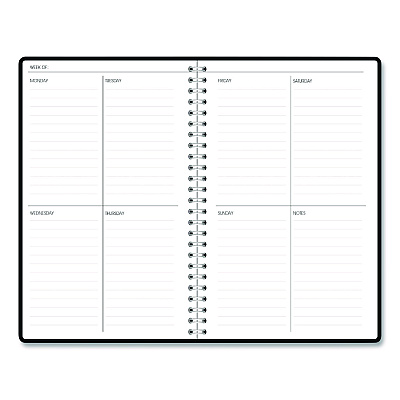 House of Doolittle Recycled Non-Dated Monthly/Weekly Planner, Abstract Faces, Black/White Cover, Undated (212141)