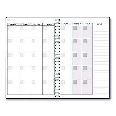 House of Doolittle Recycled Non-Dated Monthly/Weekly Planner, Abstract Faces, Black/White Cover, Undated (212141)