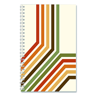 House of Doolittle Recycled Non-Dated Monthly/Weekly Planner, 70's Stripes, Multicolor Cover, Undated (212142)