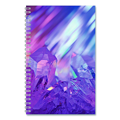 House of Doolittle Recycled Non-Dated Monthly/Weekly Planner, Crystals, Blue/Pink/White Cover, Undated (212143)