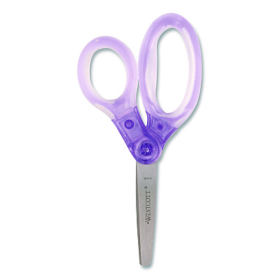 Westcott Jellies Kids Scissors, 5" Long, Straight Assorted Handle Colors, 12/Pack (67548)