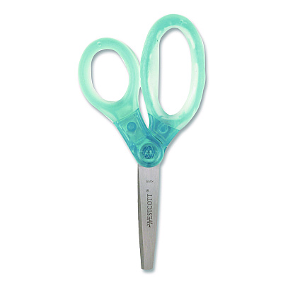 Westcott Jellies Kids Scissors, 5" Long, Straight Assorted Handle Colors, 12/Pack (67548)