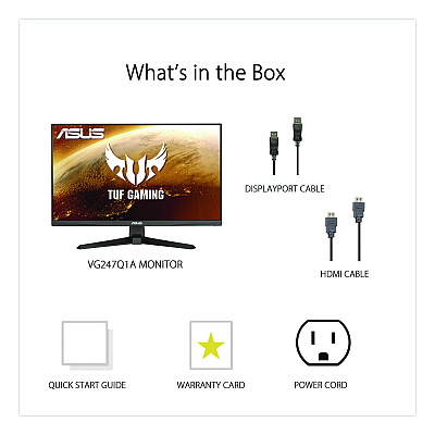 Asus TUF VG247QY1A LED Gaming Monitor, 23.8" Widescreen, 1920 Pixels x 1080 Pixels
