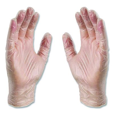 X3 by AMMEX Industrial Vinyl Gloves, Powder-Free, Small, 3 mil Thick, 9.5" Long, Clear, 100/Box (GPX342100BX)