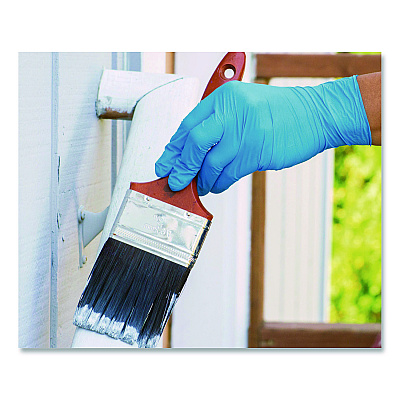 X3 by AMMEX Industrial Nitrile Gloves, Powder-Free, Small, 3 mil Thick, 9.5" Long, Blue, 100/Box (X342100BX)