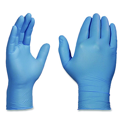 X3 by AMMEX Industrial Nitrile Gloves, Powder-Free, Large, 3 mil Thick, 9.5" Long, Blue, 100/Box (X346100BX)
