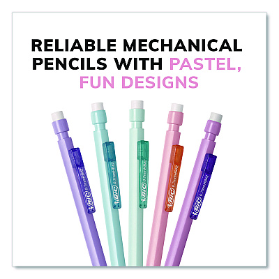 BIC Xtra Smooth Mechanical Pencil, HB #2 Black Lead, Assorted Pastel Color Barrels, 40/Pack (MP40TXBLK)