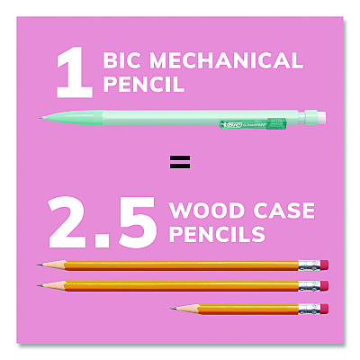 BIC Xtra Smooth Mechanical Pencil, HB #2 Black Lead, Assorted Pastel Color Barrels, 40/Pack (MP40TXBLK)
