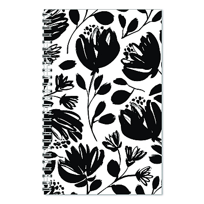 House of Doolittle Recycled Non-Dated Monthly/Weekly Planner, Black and White Floral, Black/White Cover,  Undated (212149)