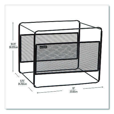 Mind Reader Hanging File Folder Organizer, Letter Size, 13" Long, Black (BOXFILEBLK)