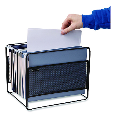 Mind Reader Hanging File Folder Organizer, Letter Size, 13" Long, Black (BOXFILEBLK)